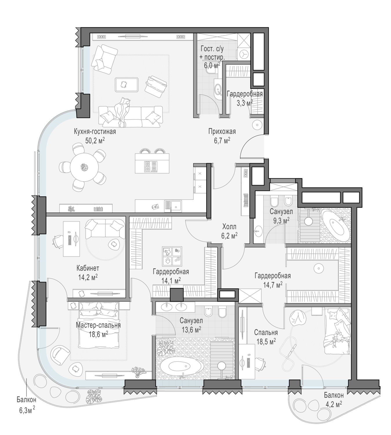 Квартира 176,3 м² - 5 этаж купить в жилом комплексе Лаврушинский
